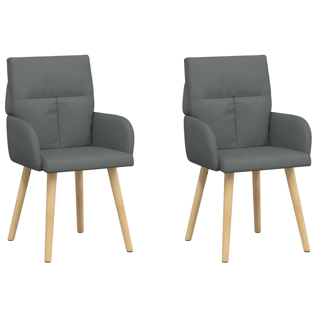 vidaXL Krzesła jadalne 2 pcs tkanina ciemnoszary 60 x 56 x 96 cm