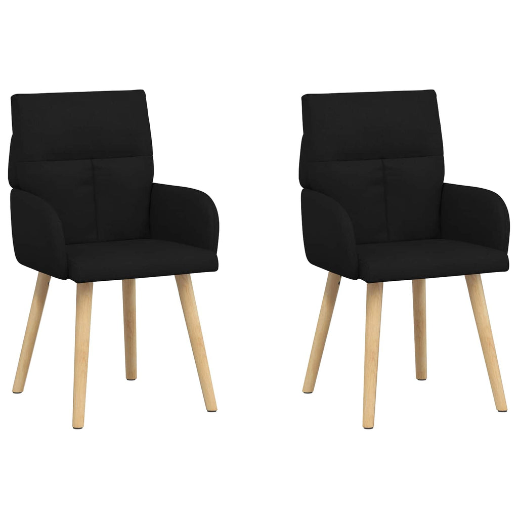vidaXL Krzesła jadalne 2 pcs tkanina Czarny 60 x 56 x 96 cm