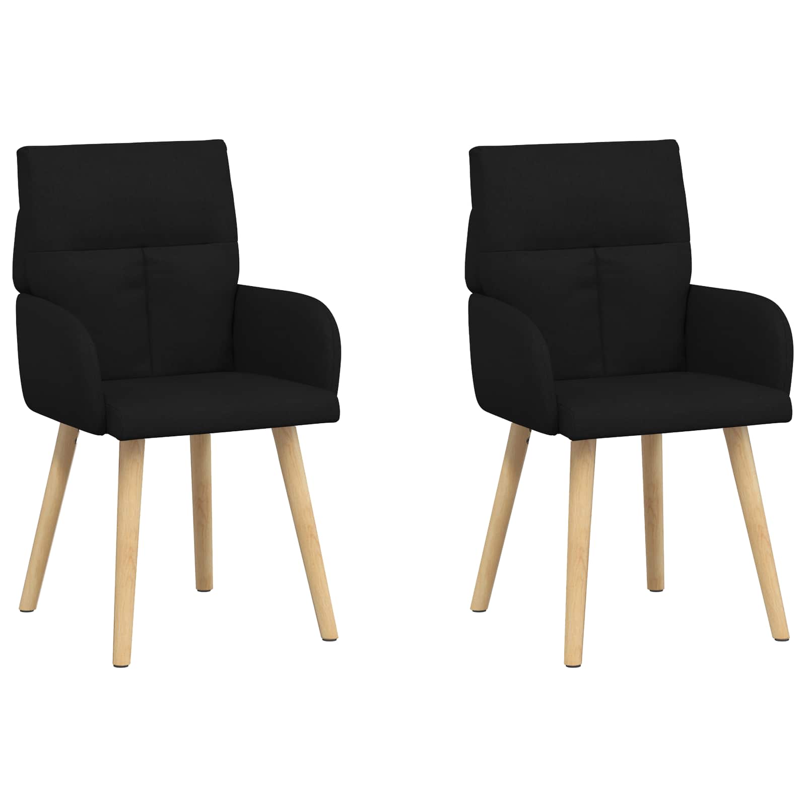 vidaXL Krzesła jadalne 2 pcs tkanina Czarny 60 x 56 x 96 cm