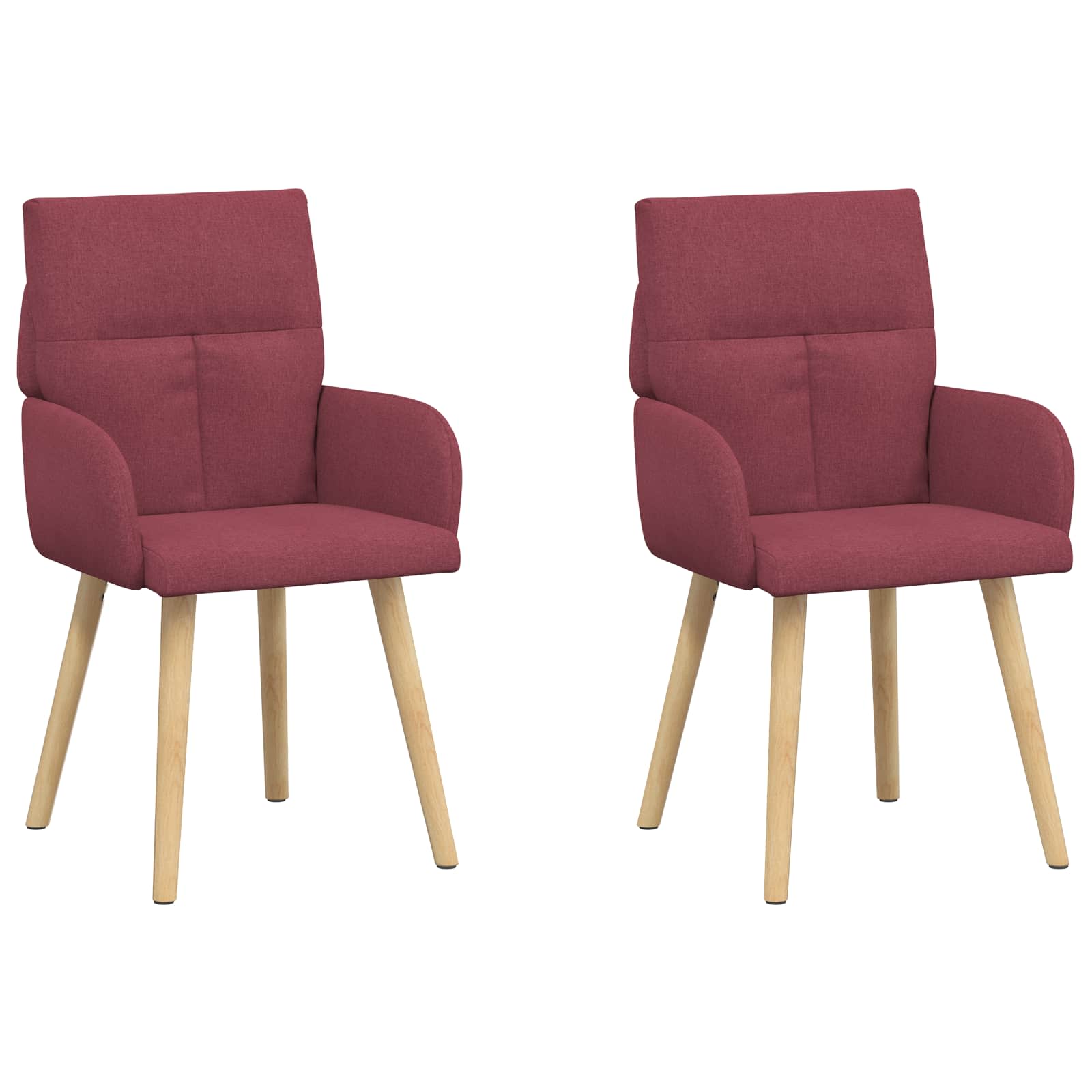 vidaXL Krzesła jadalne 2 pcs tkanina Czerwone wino 60 x 56 x 96 cm