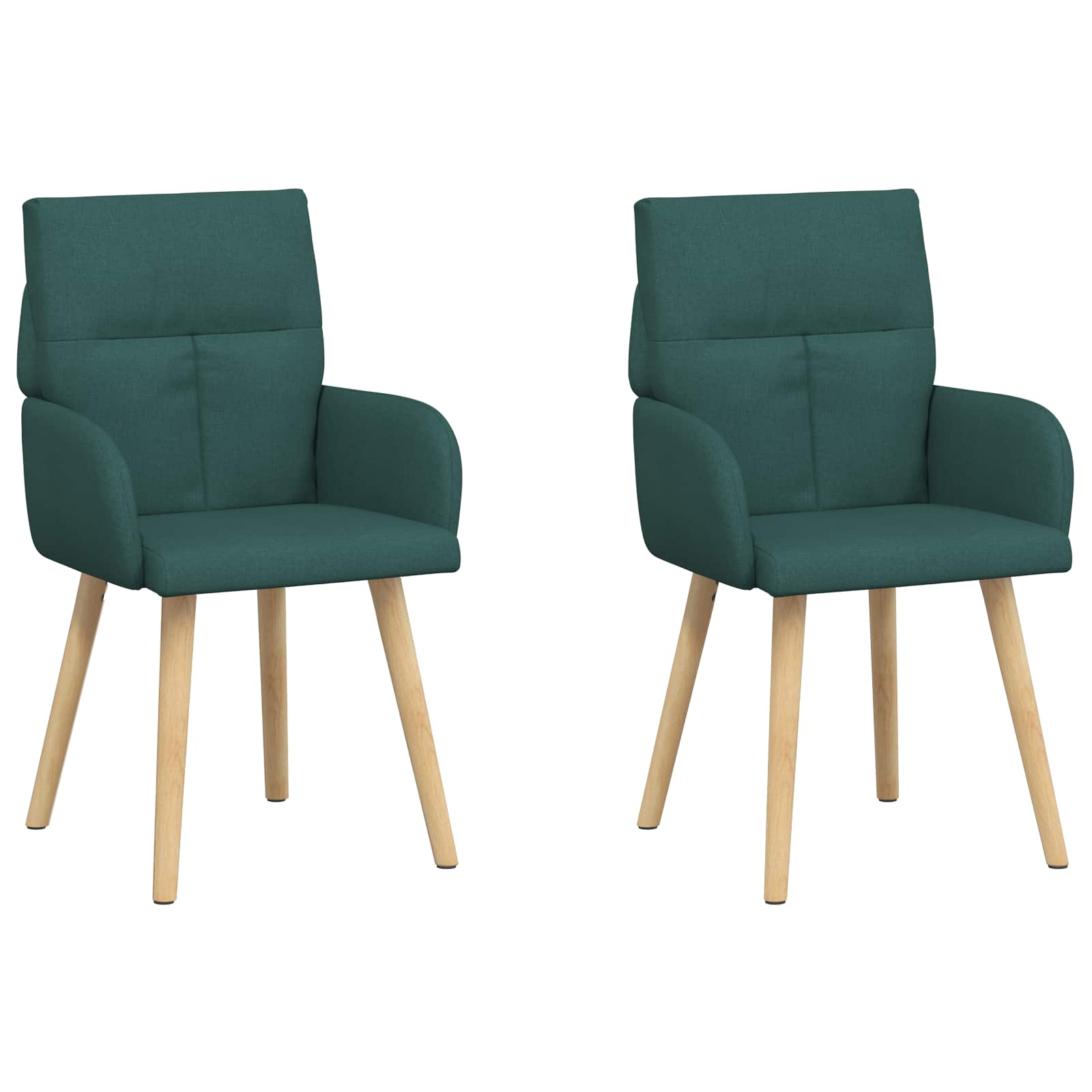 vidaXL Krzesła jadalne 2 pcs tkanina Ciemnozielony 60 x 56 x 96 cm