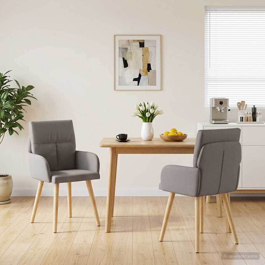vidaXL Krzesła jadalne 2 pcs tkanina Ciemnoszary 60 x 56 x 96 cm