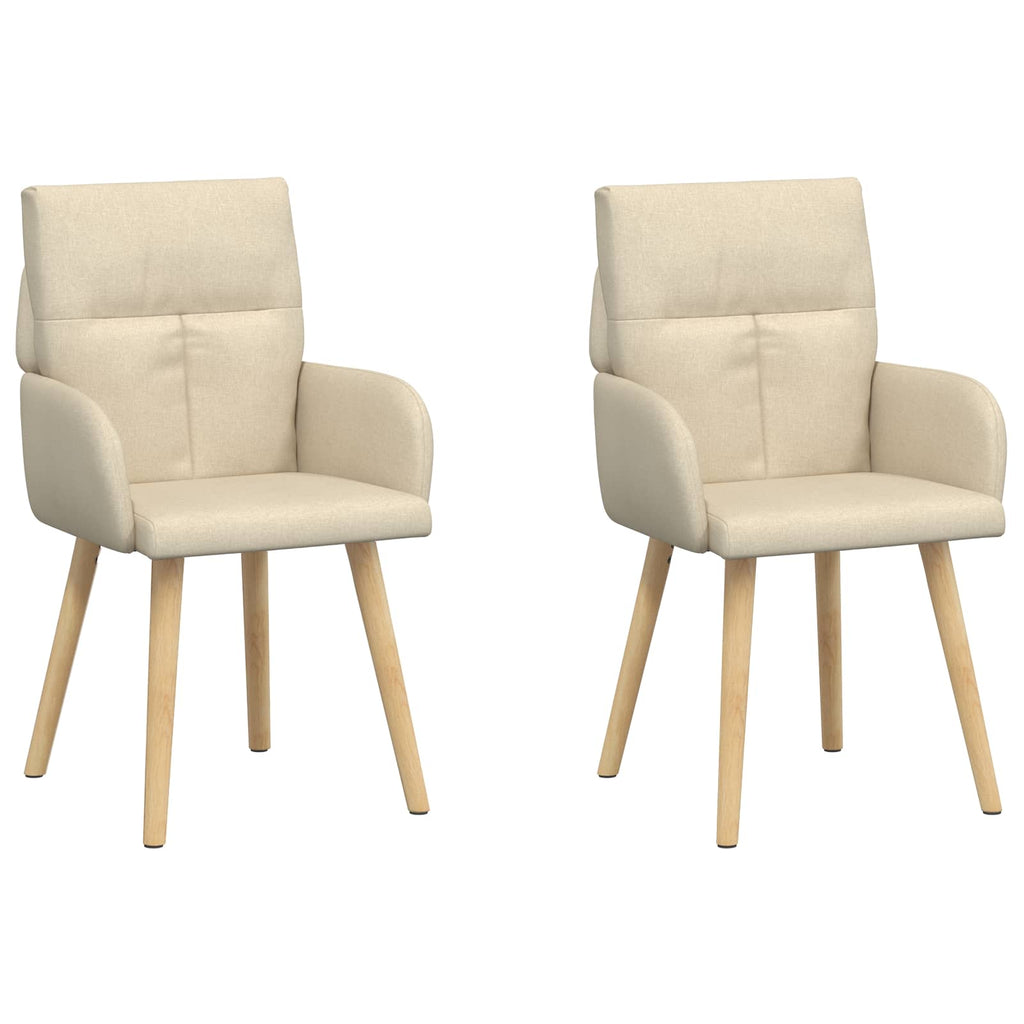 vidaXL Krzesła jadalne 2 pcs tkanina kremowy 60 x 56 x 96 cm