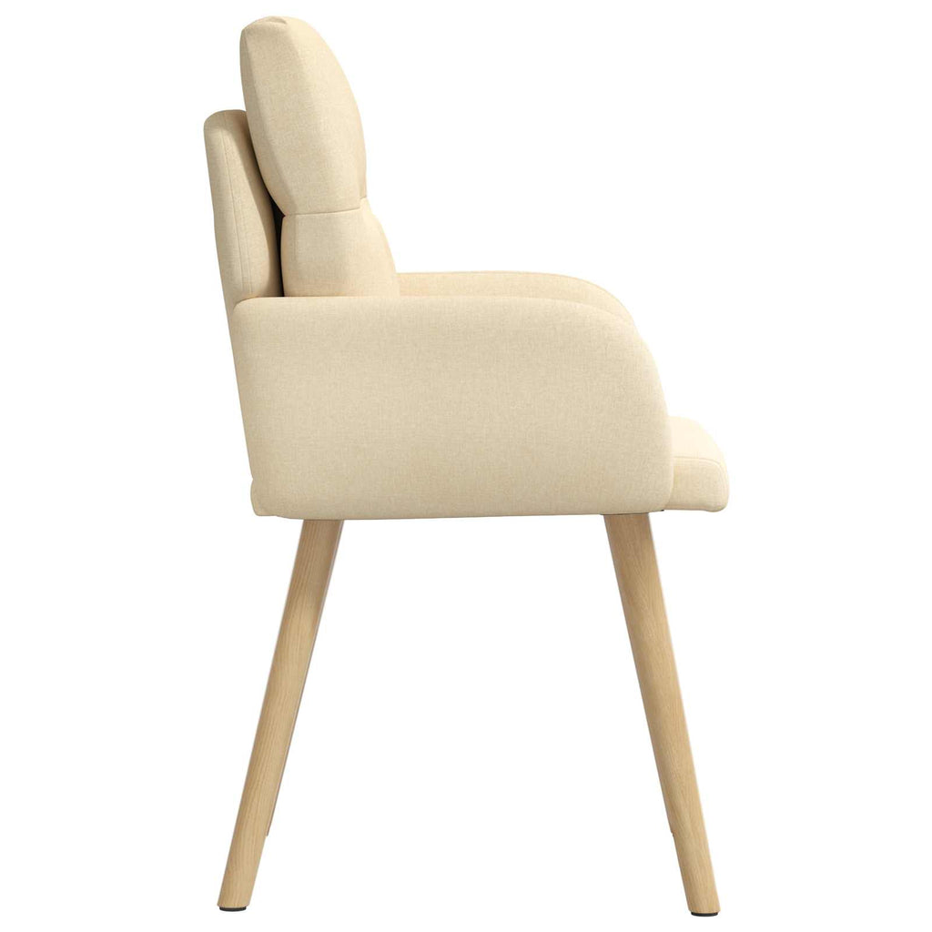 vidaXL Krzesła jadalne 2 pcs tkanina kremowy 60 x 56 x 96 cm