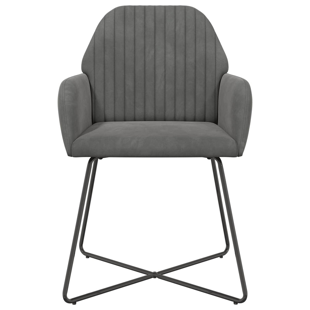 vidaXL Krzesła jadalne 2 pcs Welur ciemnoszary 55 x 50 x 84 cm