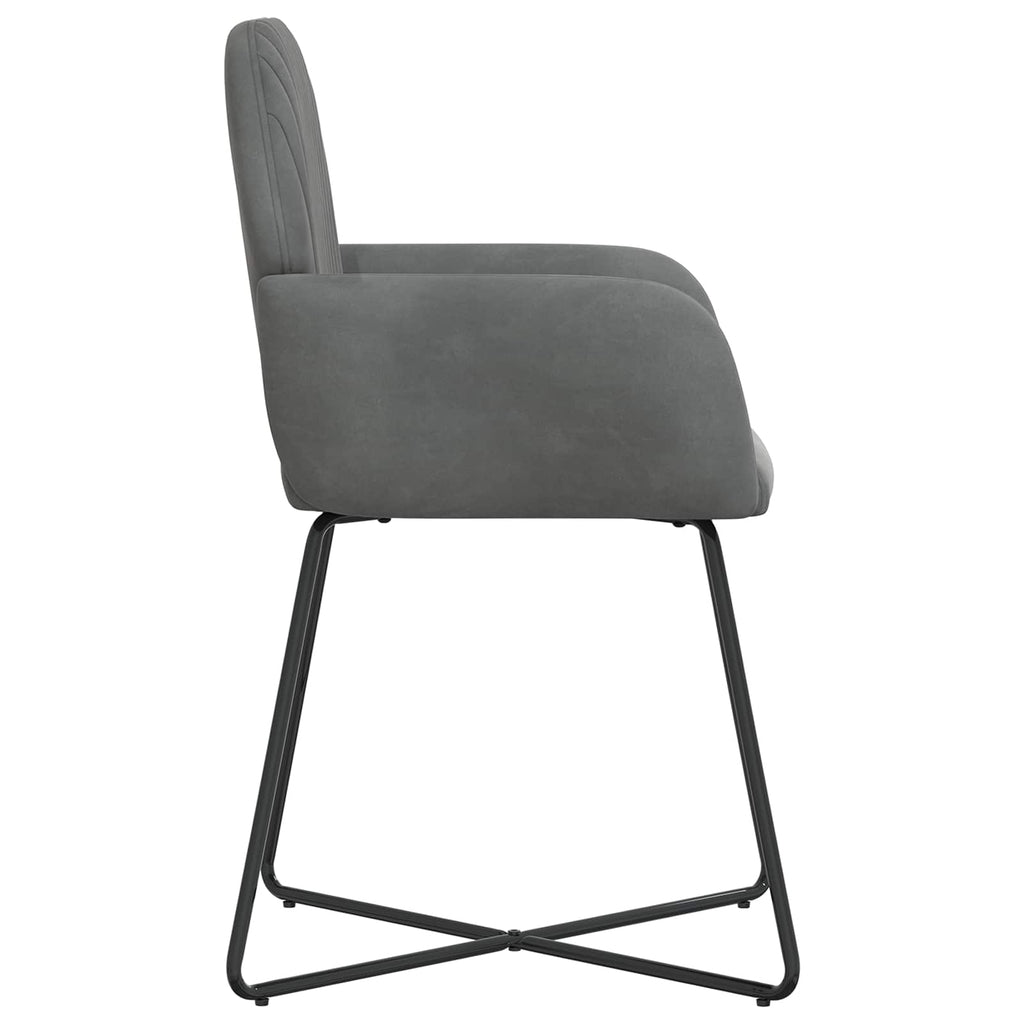 vidaXL Krzesła jadalne 2 pcs Welur ciemnoszary 55 x 50 x 84 cm