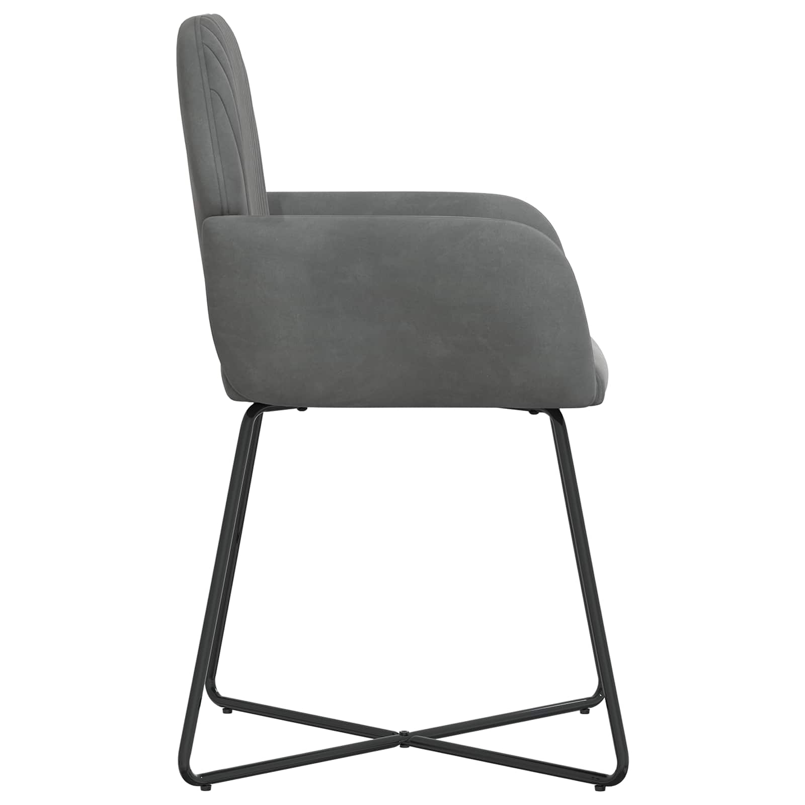 vidaXL Krzesła jadalne 2 pcs Welur ciemnoszary 55 x 50 x 84 cm