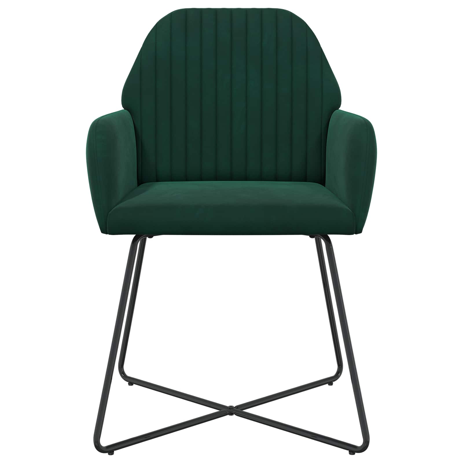 vidaXL Krzesła jadalne 2 pcs Welur Ciemnozielony 55 x 50 x 84 cm