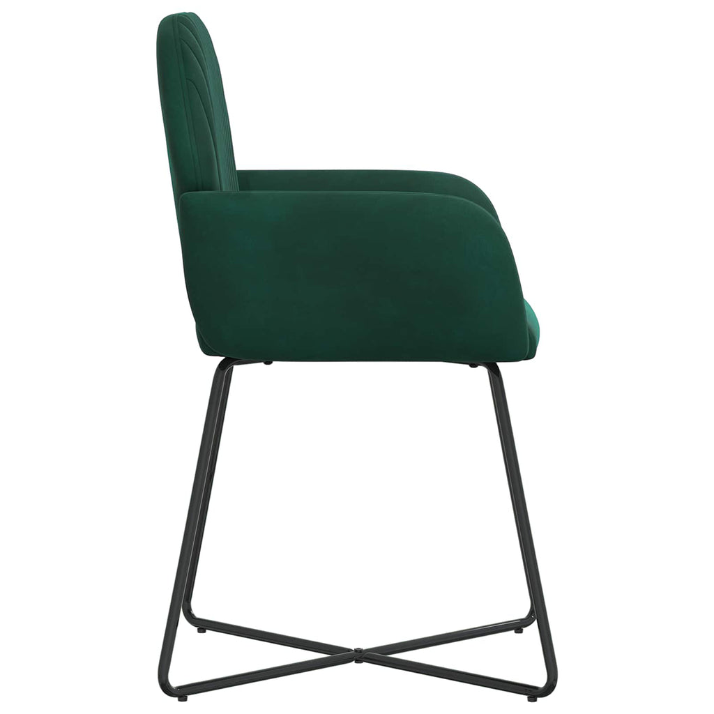 vidaXL Krzesła jadalne 2 pcs Welur Ciemnozielony 55 x 50 x 84 cm