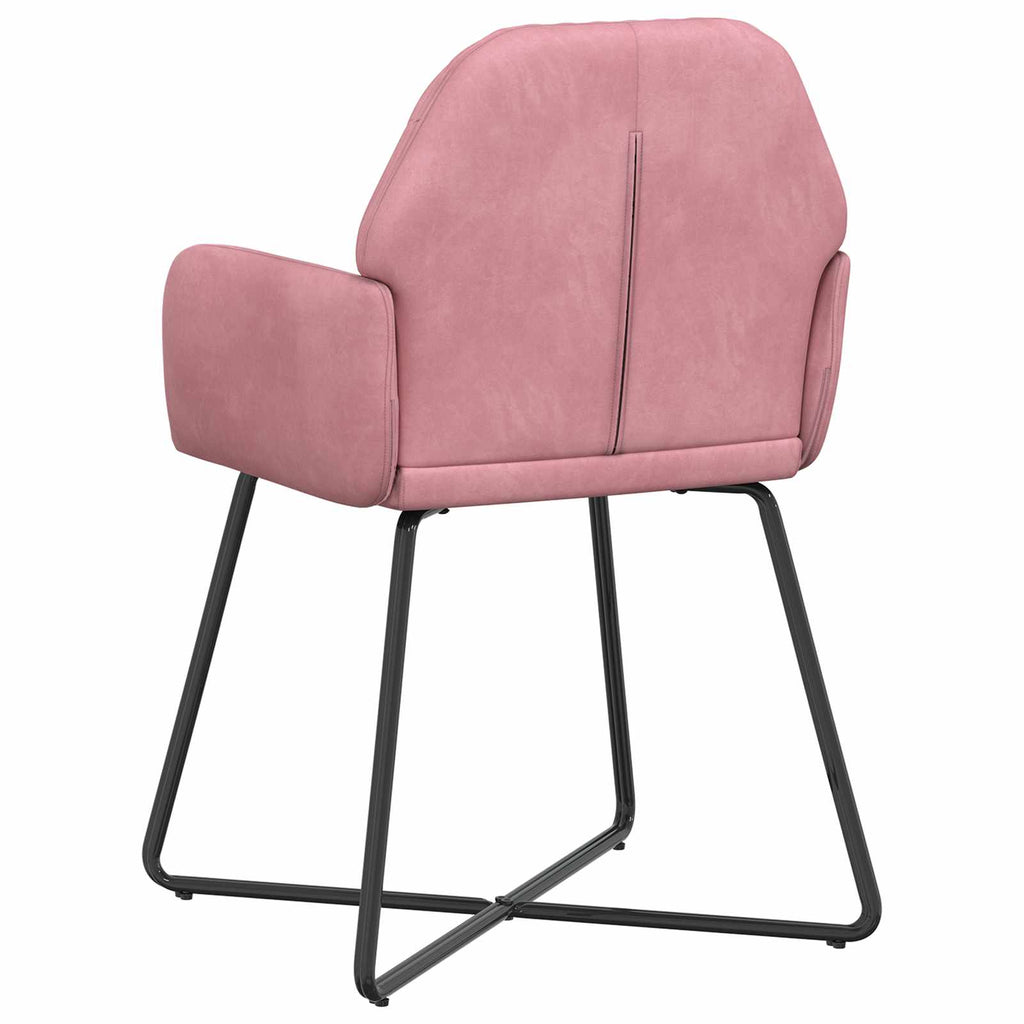 vidaXL Krzesła jadalne 2 pcs Welur różowy 55 x 50 x 84 cm