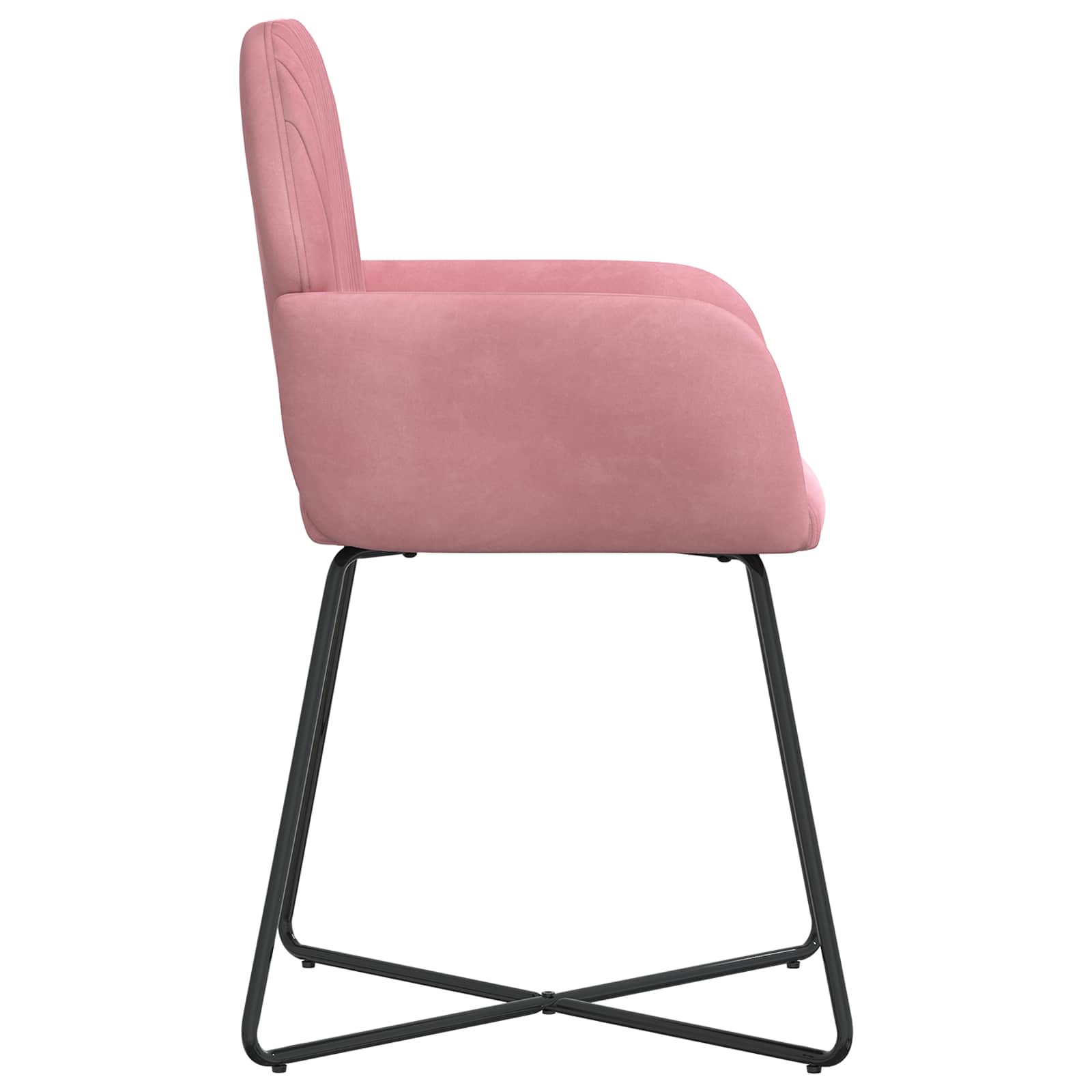 vidaXL Krzesła jadalne 2 pcs Welur różowy 55 x 50 x 84 cm