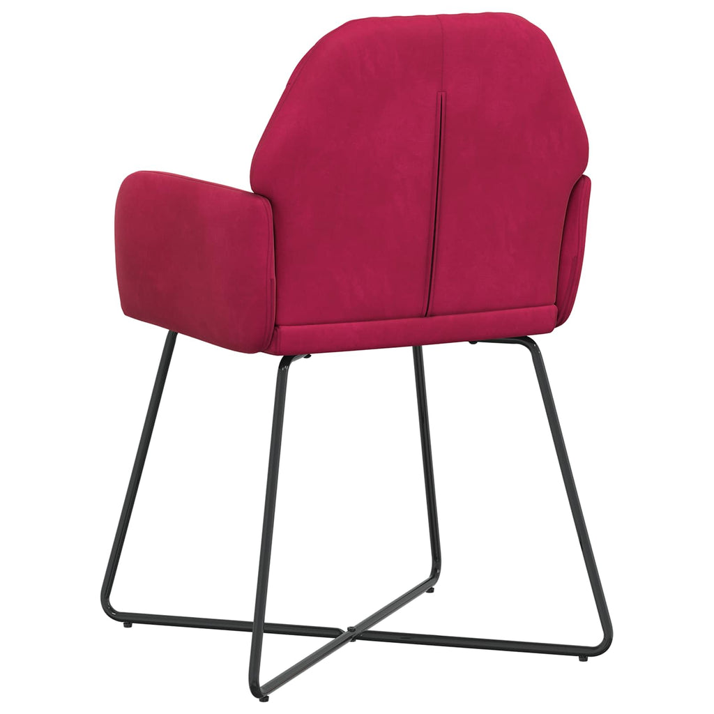 vidaXL Krzesła jadalne 2 pcs Welur Czerwone wino 55 x 50 x 84 cm