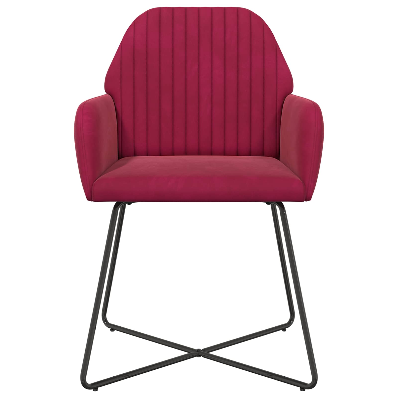 vidaXL Krzesła jadalne 2 pcs Welur Czerwone wino 55 x 50 x 84 cm