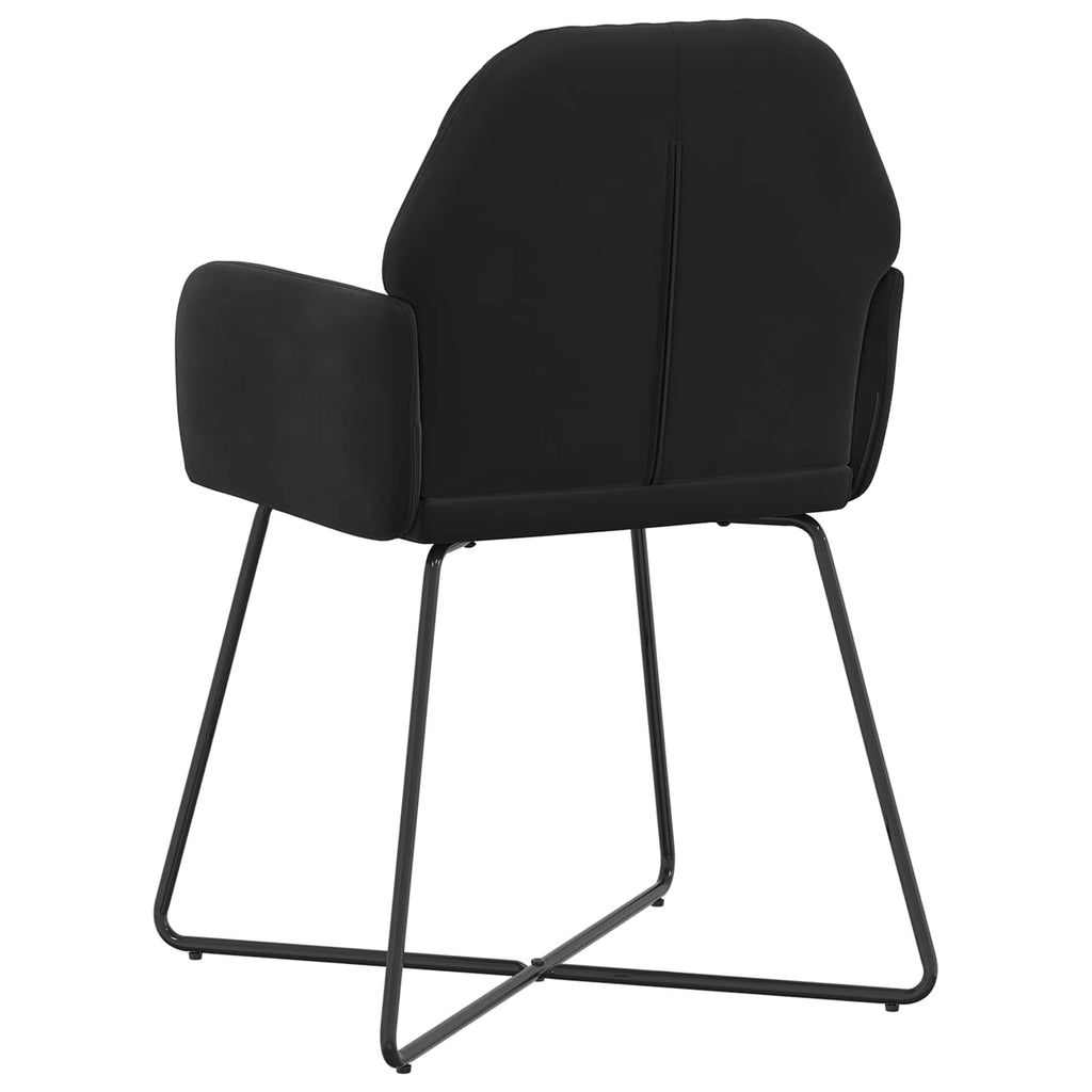 vidaXL Krzesła jadalne 2 pcs Welur Czarny 55 x 50 x 84 cm
