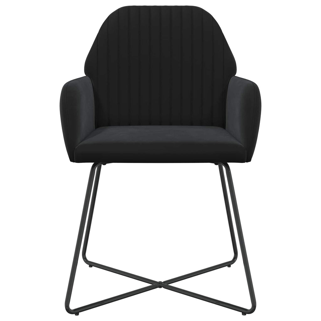 vidaXL Krzesła jadalne 2 pcs Welur Czarny 55 x 50 x 84 cm