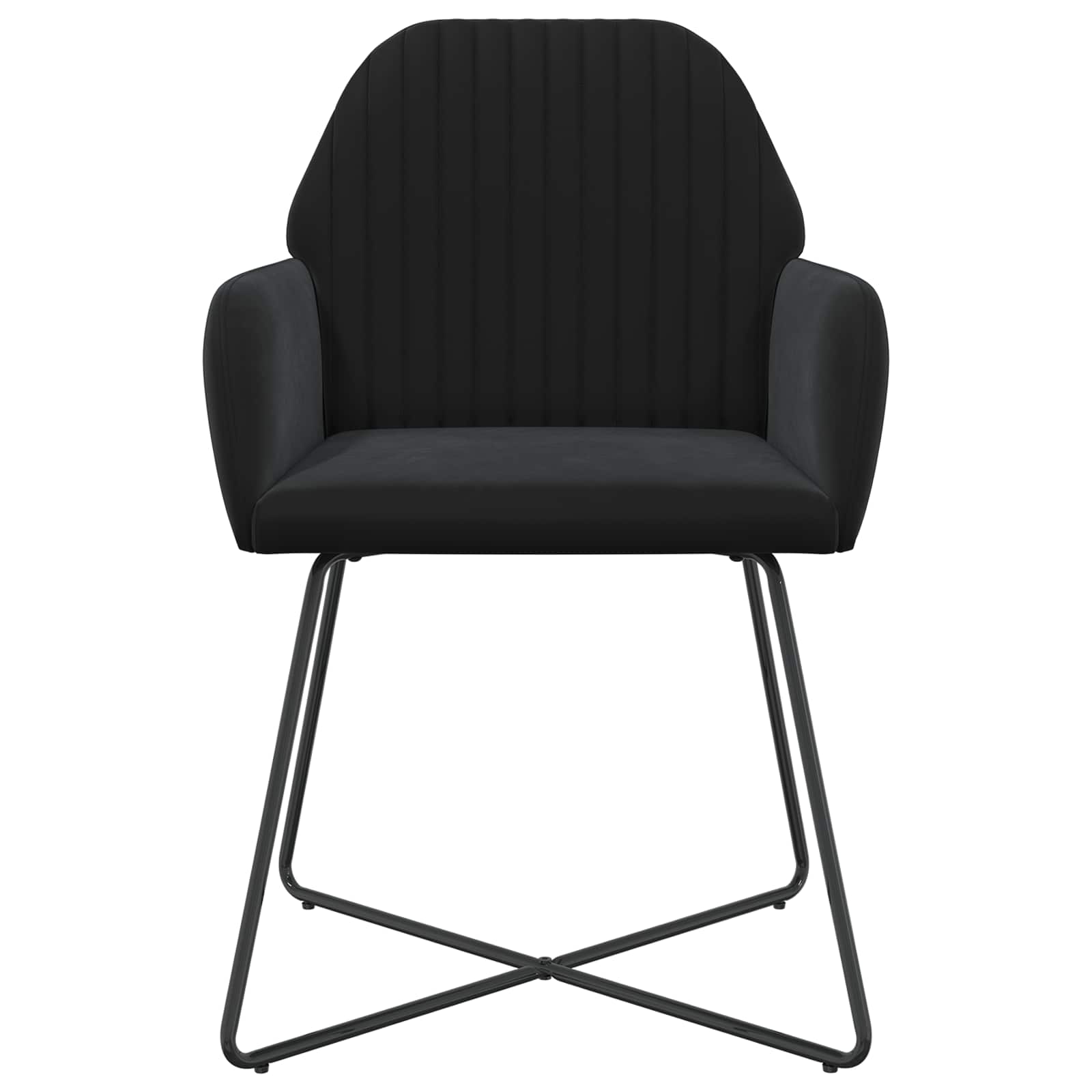 vidaXL Krzesła jadalne 2 pcs Welur Czarny 55 x 50 x 84 cm