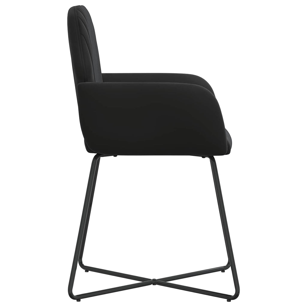 vidaXL Krzesła jadalne 2 pcs Welur Czarny 55 x 50 x 84 cm