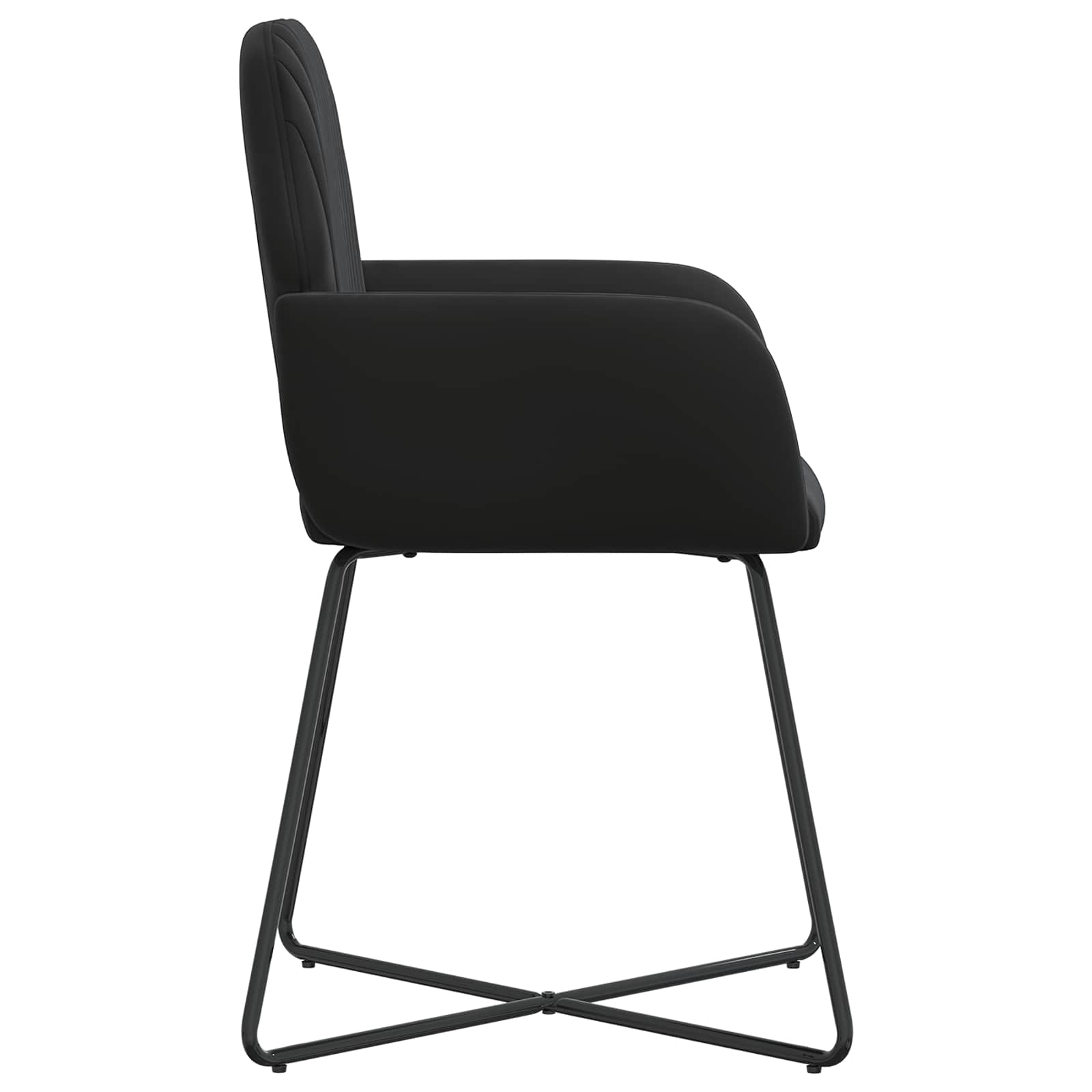 vidaXL Krzesła jadalne 2 pcs Welur Czarny 55 x 50 x 84 cm