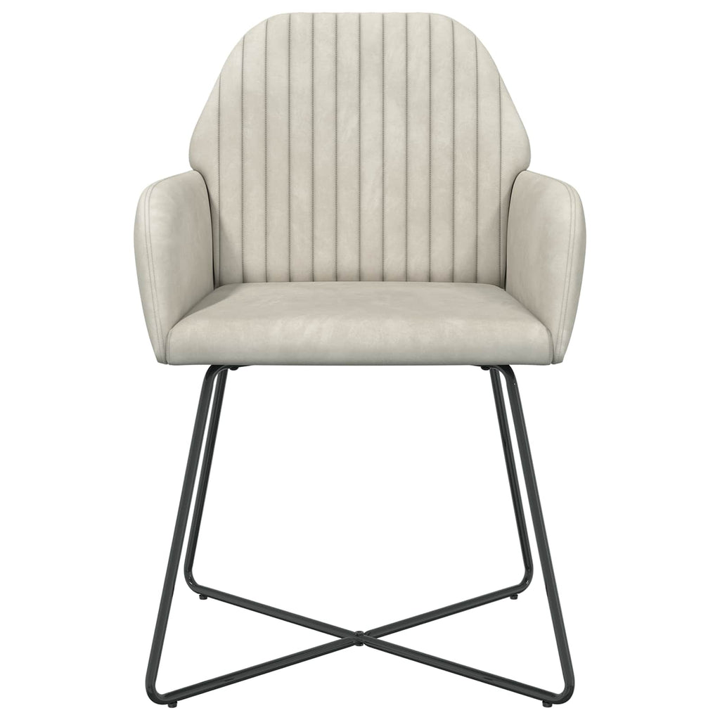 vidaXL Krzesła jadalne 2 pcs Welur kremowy 55 x 50 x 84 cm