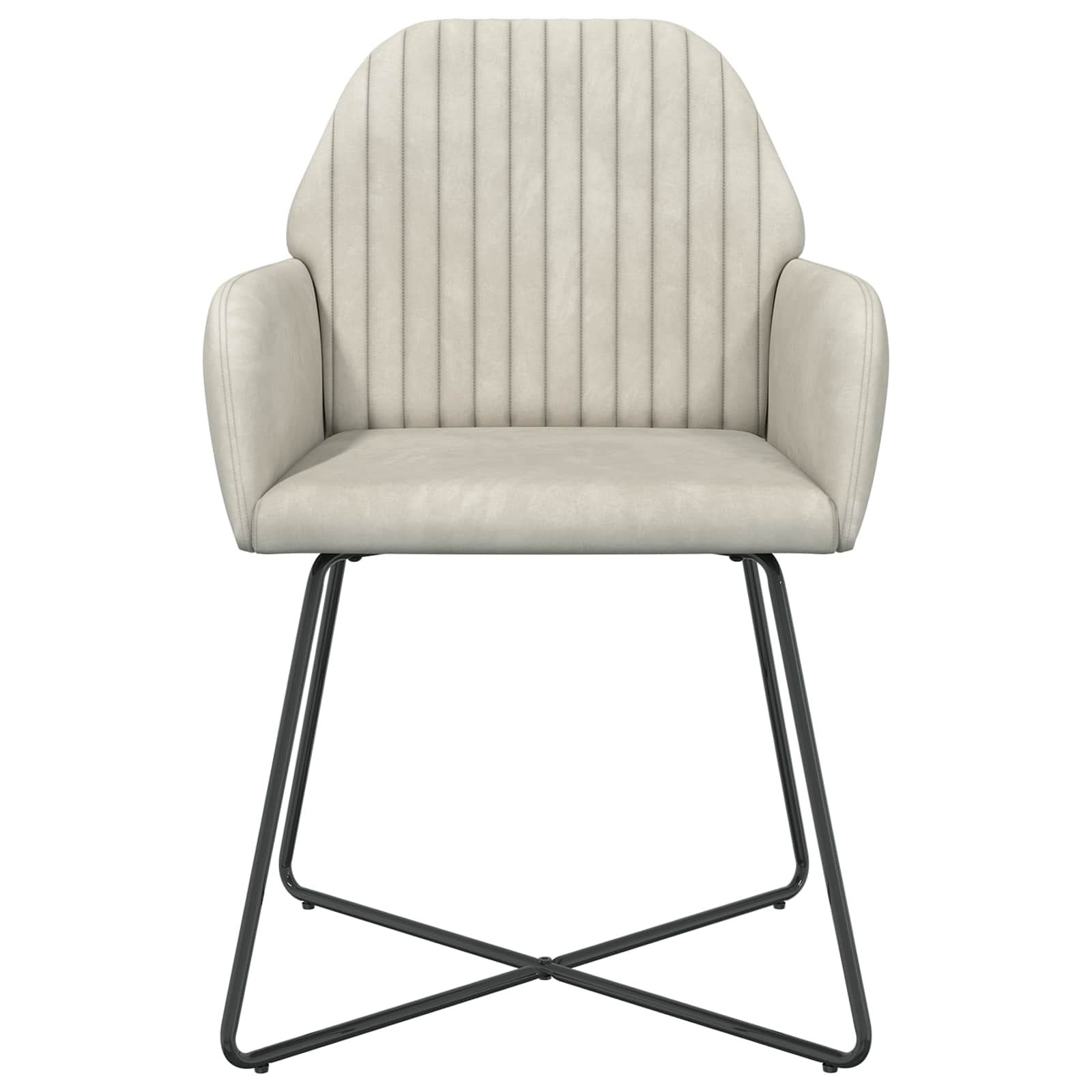 vidaXL Krzesła jadalne 2 pcs Welur kremowy 55 x 50 x 84 cm