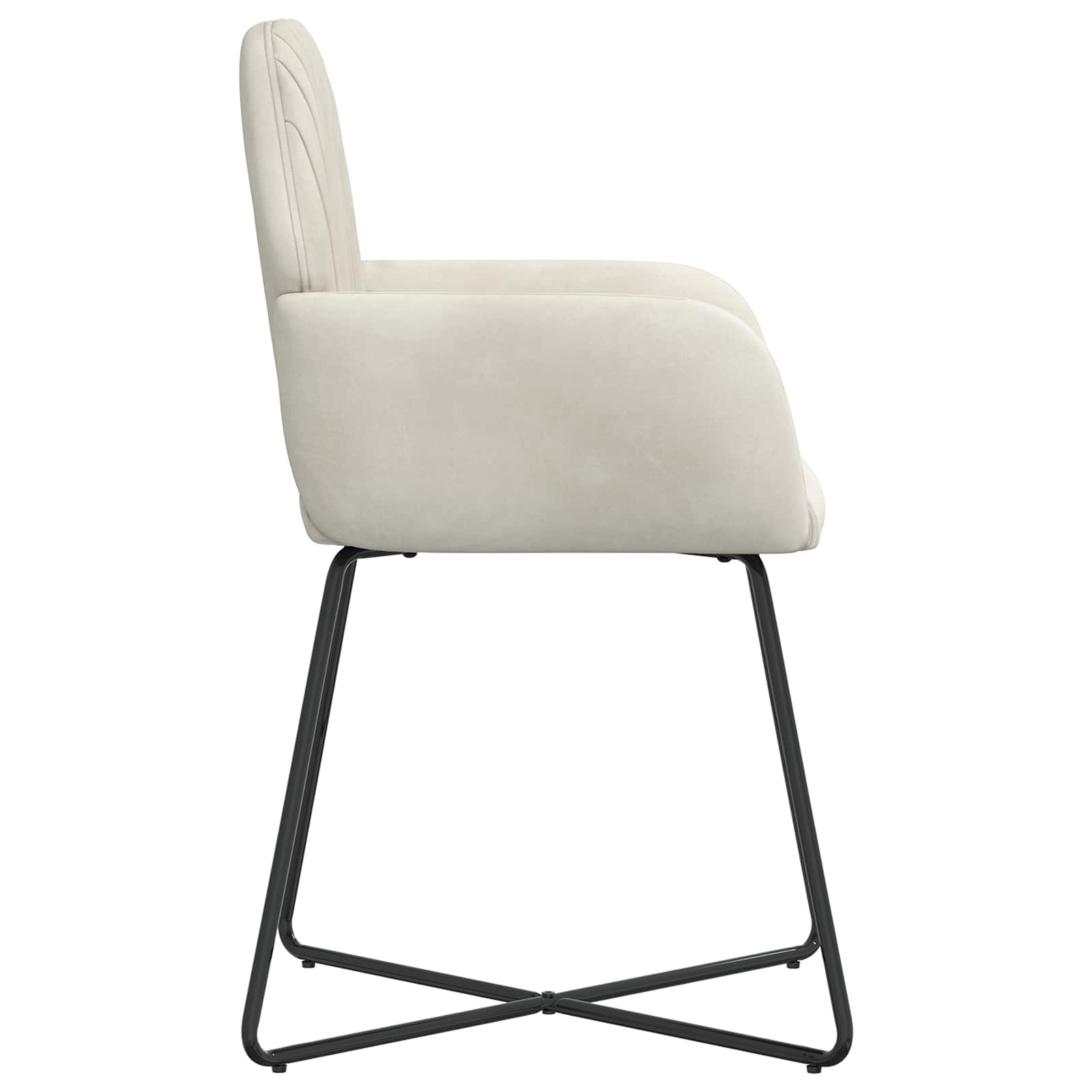 vidaXL Krzesła jadalne 2 pcs Welur kremowy 55 x 50 x 84 cm