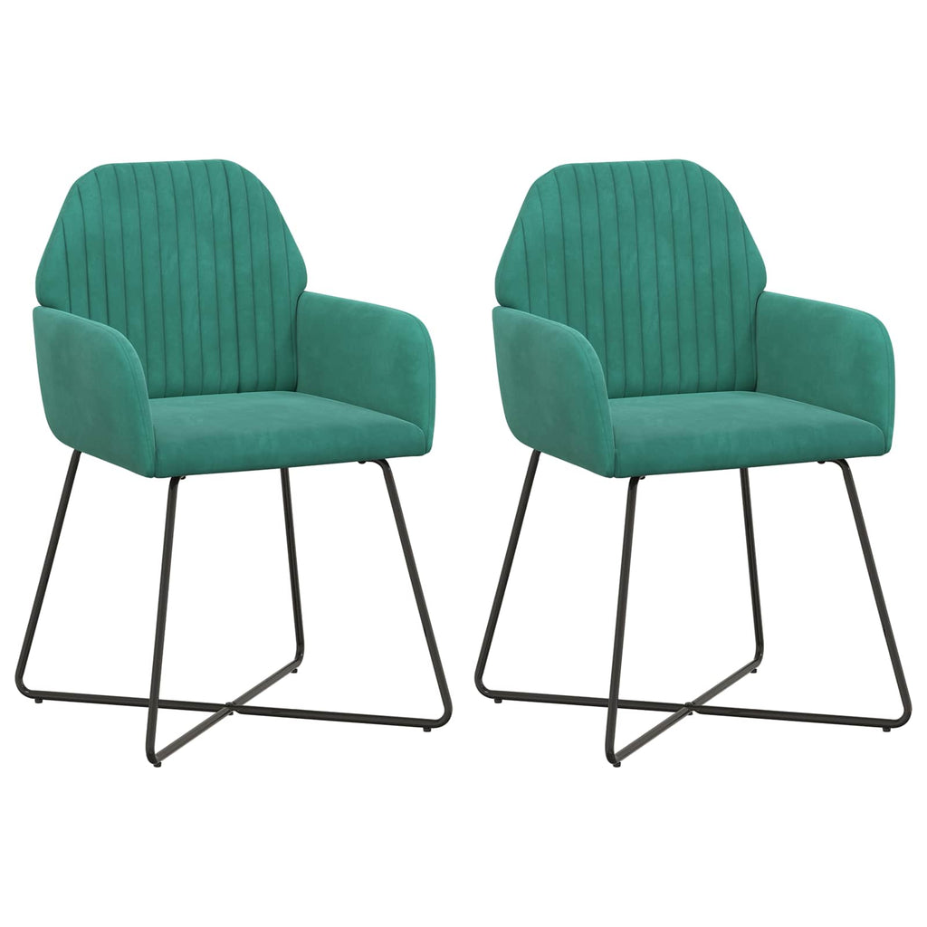 vidaXL Krzesła jadalne 2 pcs Welur Turkusowy 55 x 50 x 84 cm
