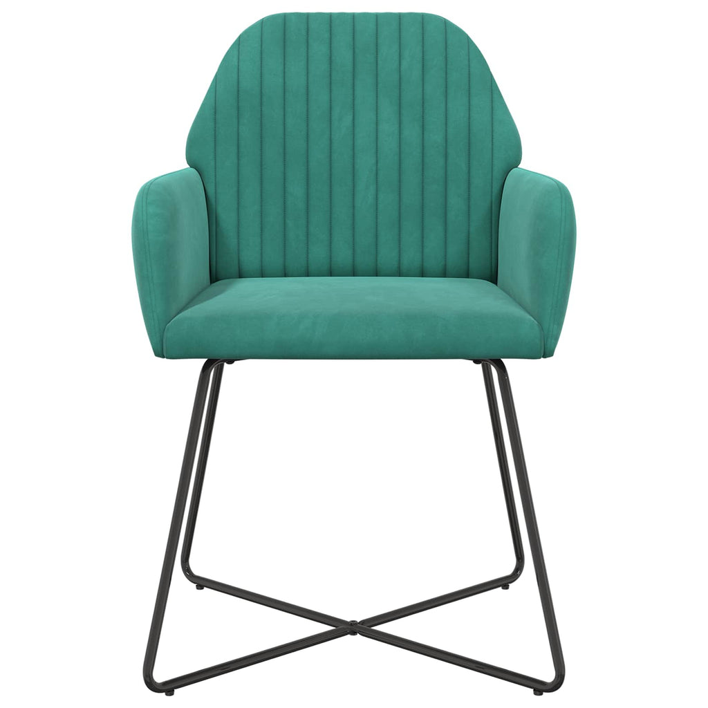 vidaXL Krzesła jadalne 2 pcs Welur Turkusowy 55 x 50 x 84 cm