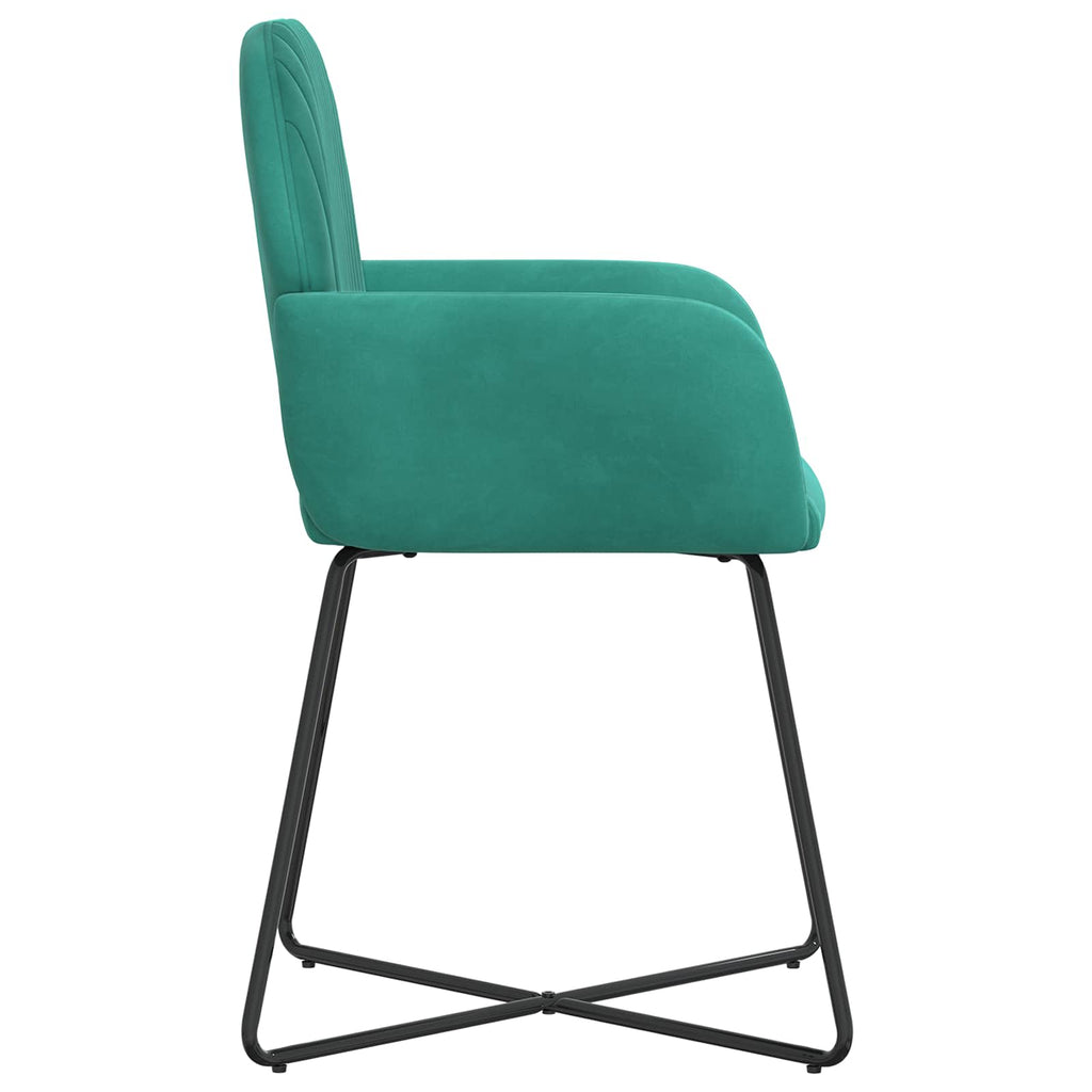 vidaXL Krzesła jadalne 2 pcs Welur Turkusowy 55 x 50 x 84 cm