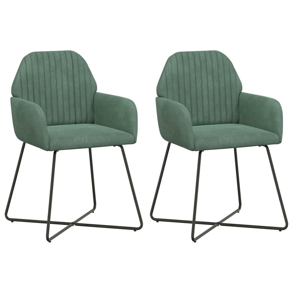 vidaXL Krzesła jadalne 2 pcs Welur Zielony morski 55 x 50 x 84 cm