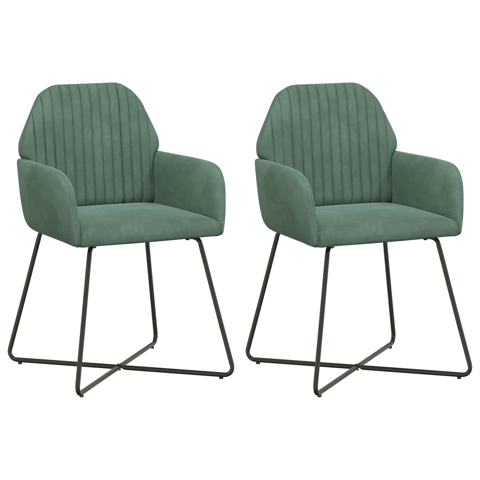 vidaXL Krzesła jadalne 2 pcs Welur Zielony morski 55 x 50 x 84 cm