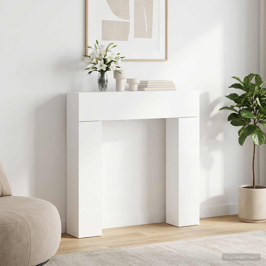 vidaXL Obudowa kominka Biały 102 x 18 x 100,5 cm Drewno inżynieryjne