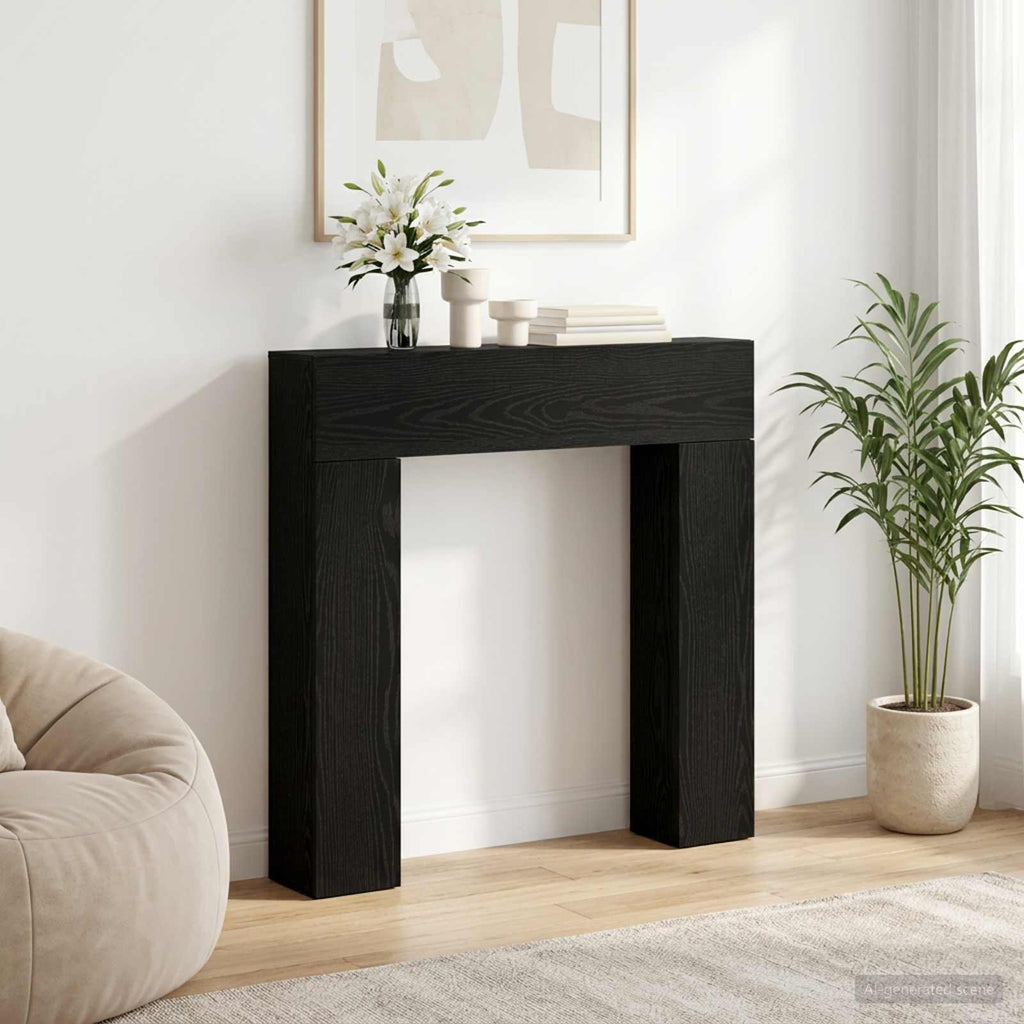 vidaXL Obudowa kominka Czarny dąb 102 x 18 x 100,5 cm