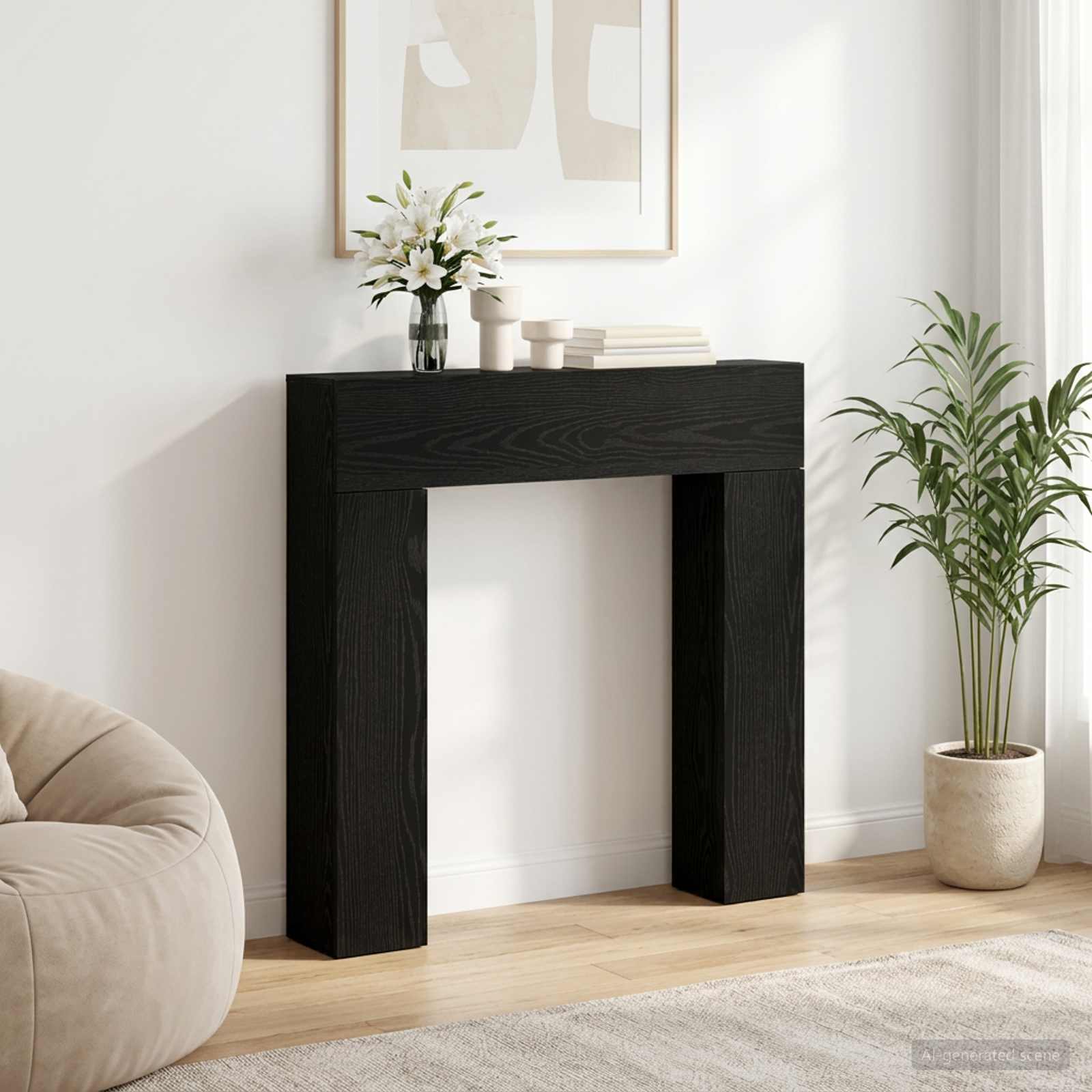 vidaXL Obudowa kominka Czarny dąb 102 x 18 x 100,5 cm