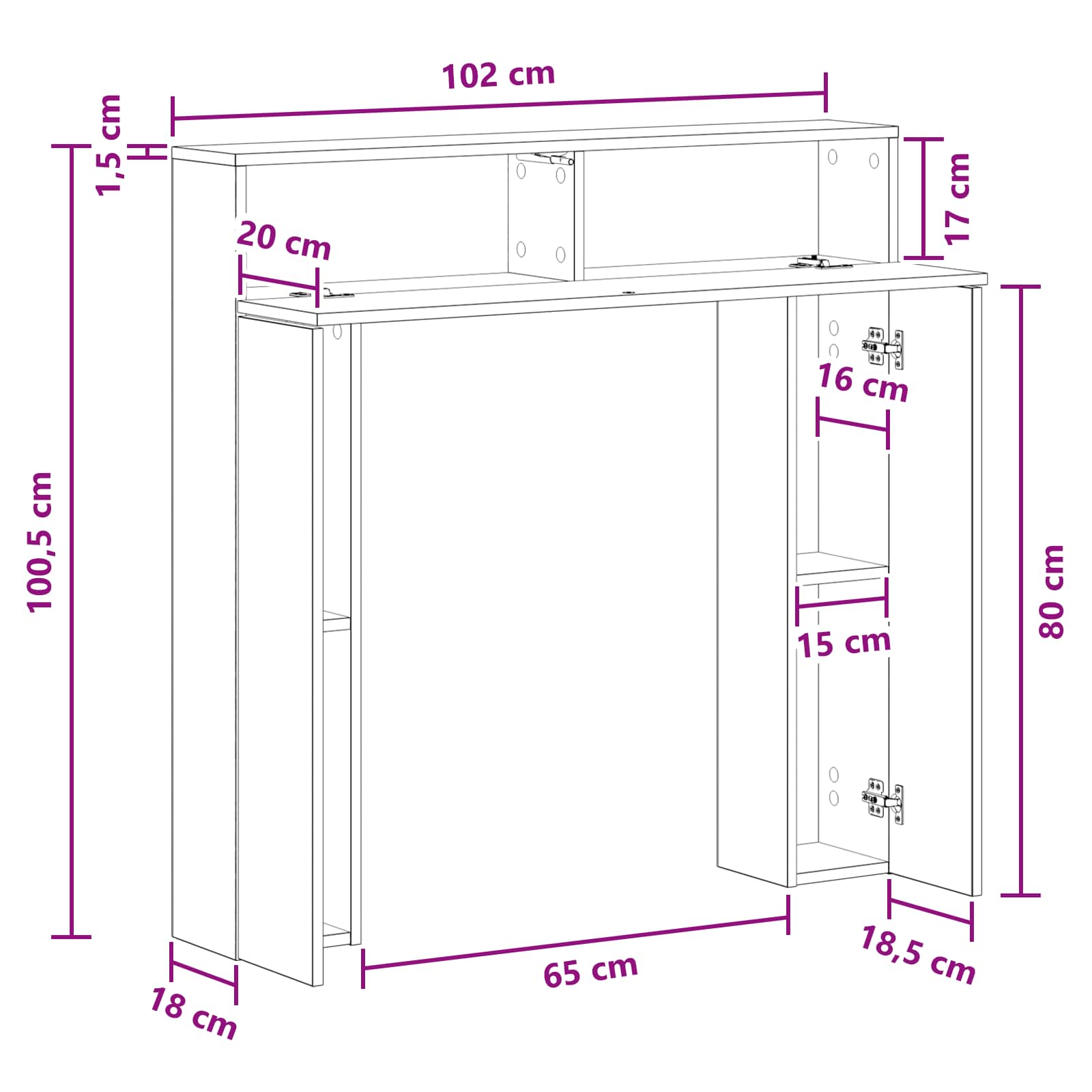 vidaXL Obudowa kominka Sonoma 102 x 18 x 100,5 cm Drewno inżynieryjne