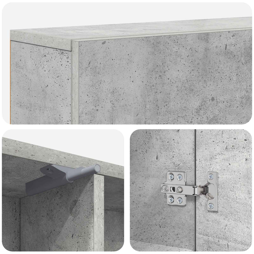 vidaXL Obudowa kominka Betonowy szary 102 x 18 x 100,5 cm