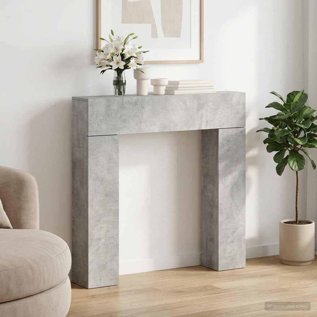 vidaXL Obudowa kominka Betonowy szary 102 x 18 x 100,5 cm