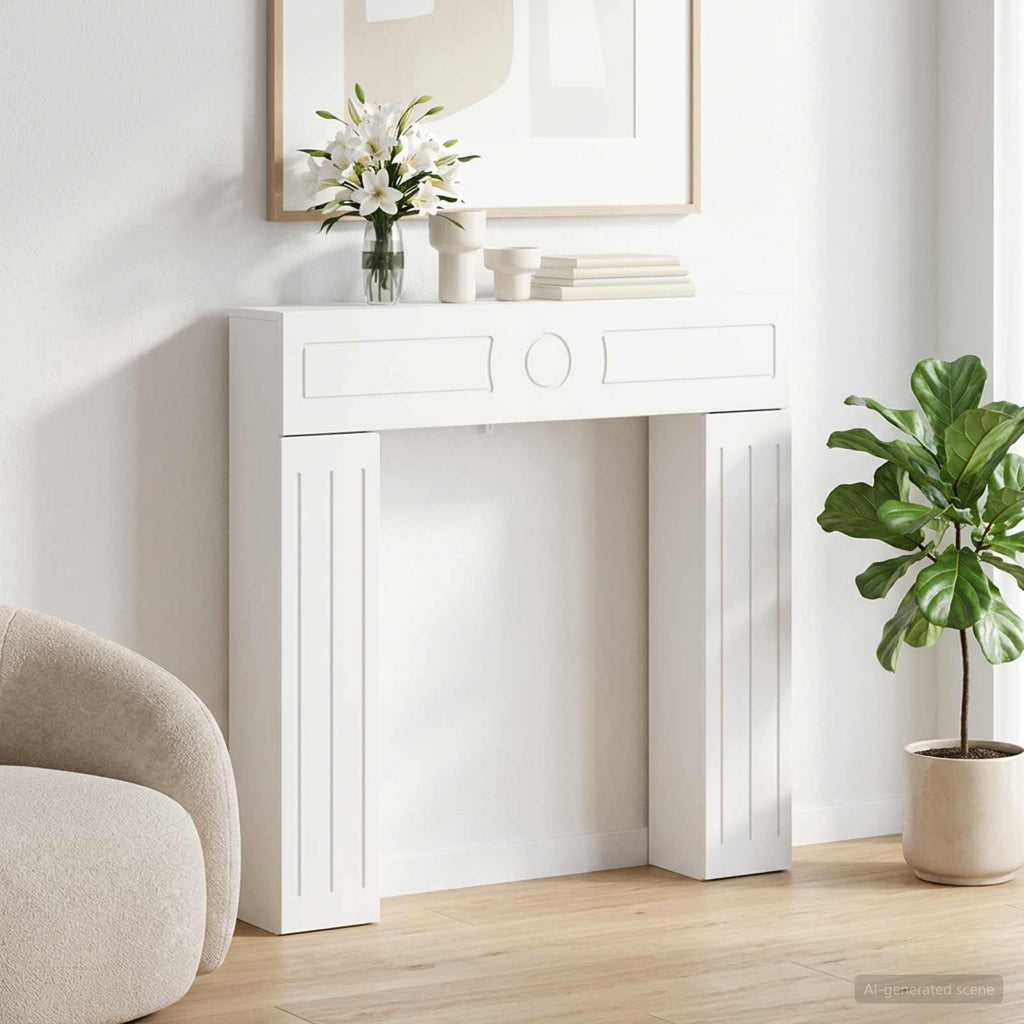vidaXL Obudowa kominka Biały 102 x 18 x 100,5 cm Drewno inżynieryjne