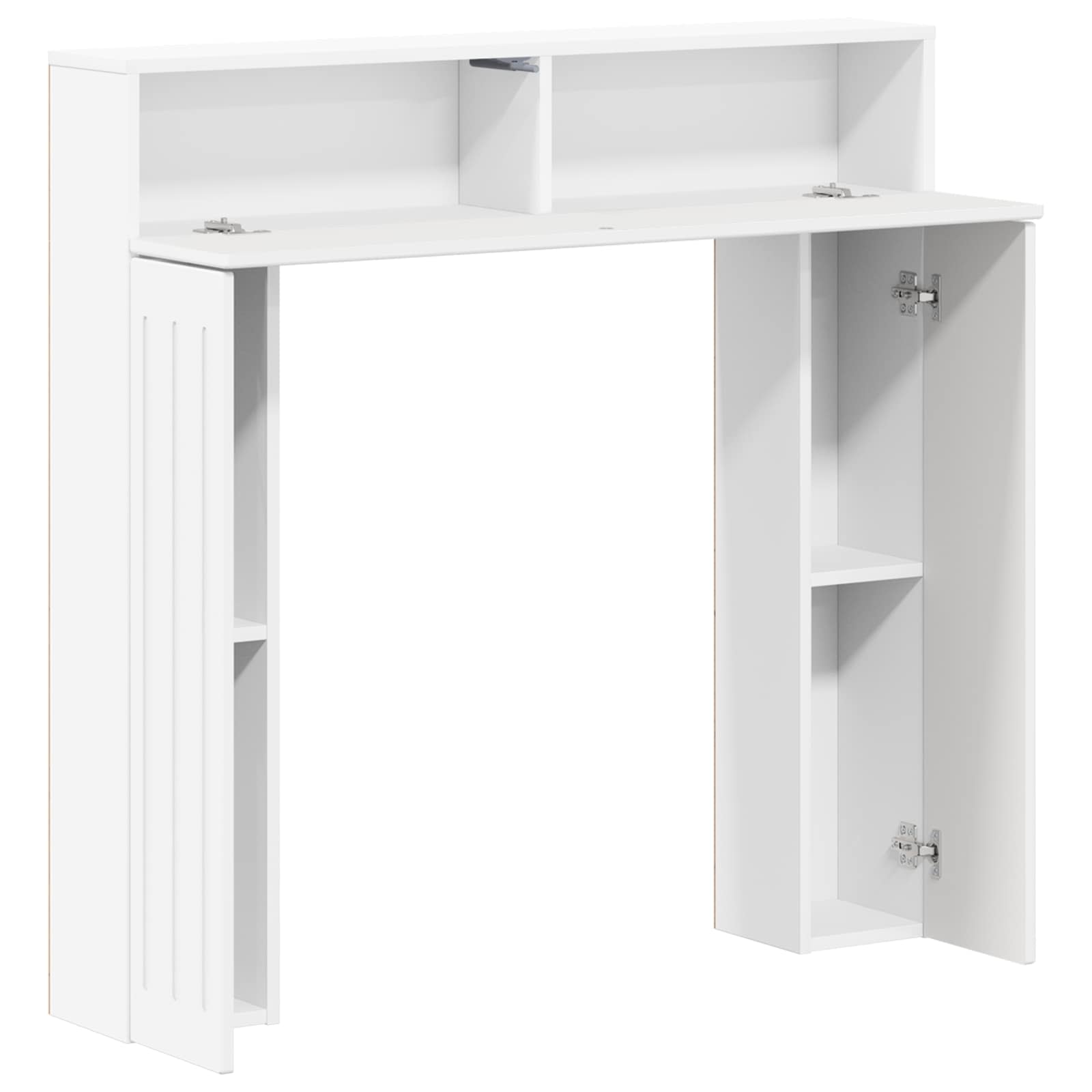 vidaXL Obudowa kominka Błyszcząca biel 102 x 18 x 100,5 cm