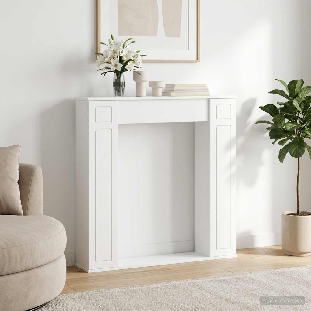 vidaXL Obudowa kominka Biały 100 x 20 x 100 cm Drewno inżynieryjne