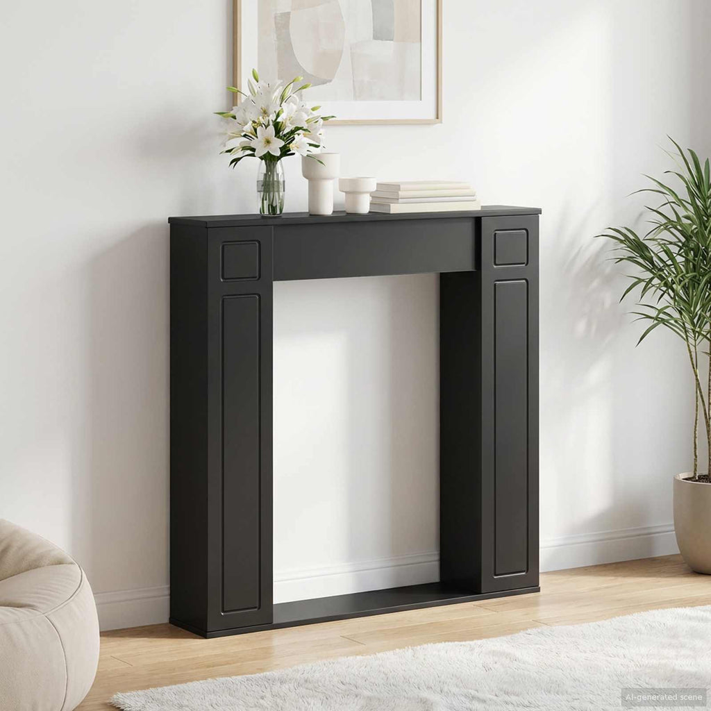 vidaXL Obudowa kominka Czarny 100 x 20 x 100 cm Drewno inżynieryjne