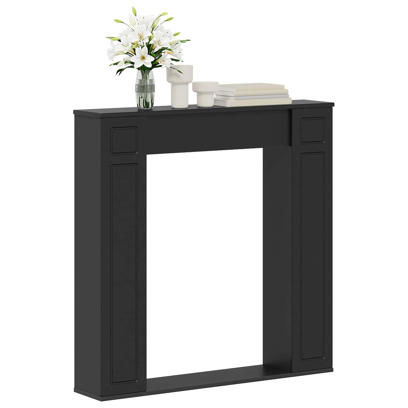 vidaXL Obudowa kominka Czarny 100 x 20 x 100 cm Drewno inżynieryjne