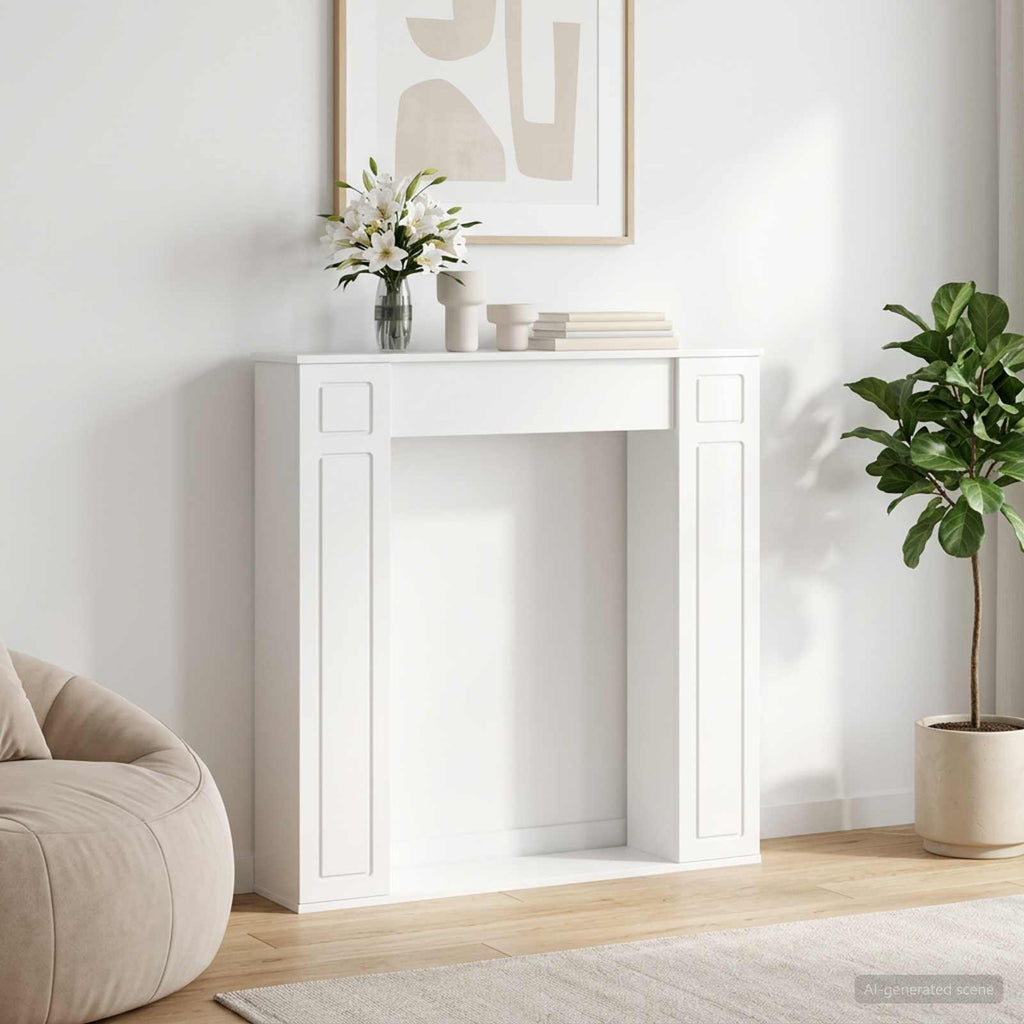 vidaXL Obudowa kominka Błyszcząca biel 100 x 20 x 100 cm