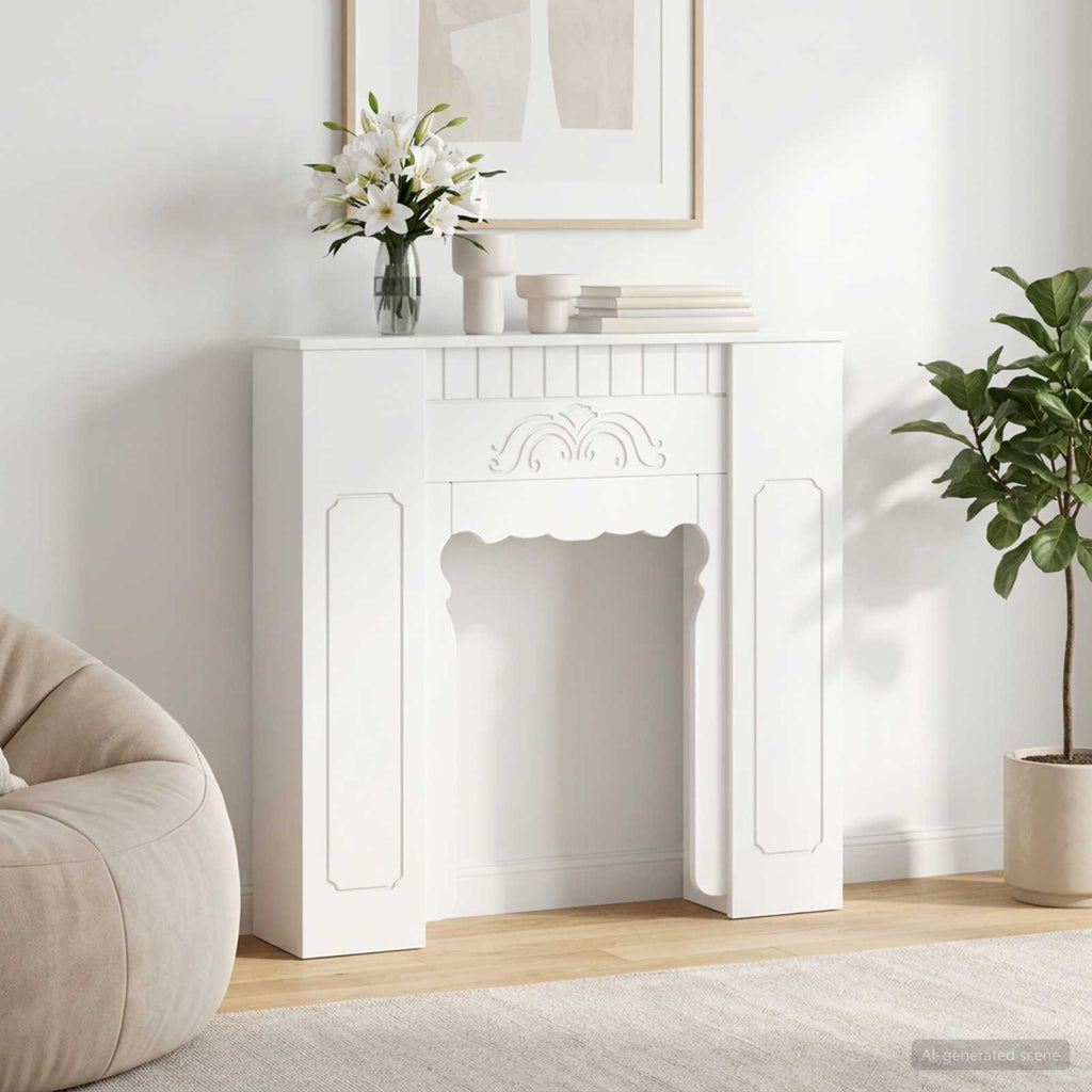 vidaXL Obudowa kominka Biały 93 x 20 x 89 cm Drewno inżynieryjne
