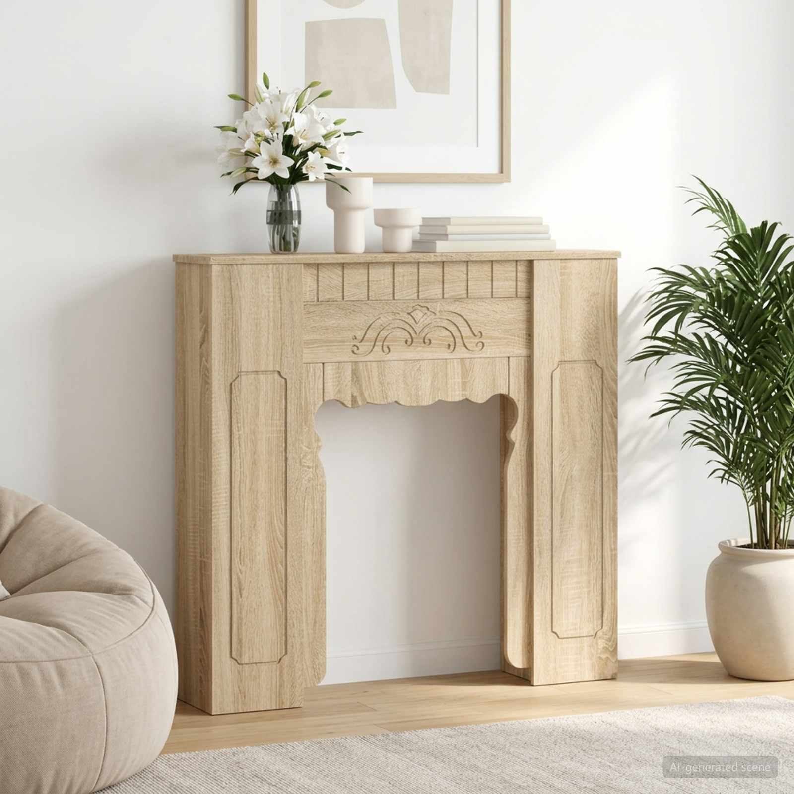 vidaXL Obudowa kominka dąb Sonoma 93 x 20 x 89 cm Drewno inżynieryjne