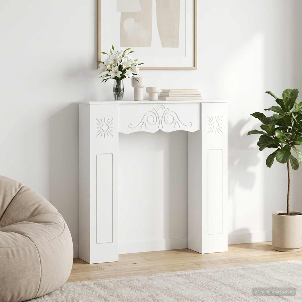 vidaXL Obudowa kominka Biały 102 x 20 x 102 cm Drewno inżynieryjne