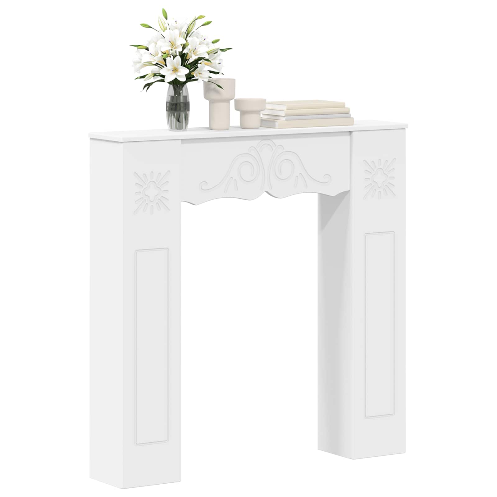 vidaXL Obudowa kominka Biały 102 x 20 x 102 cm Drewno inżynieryjne