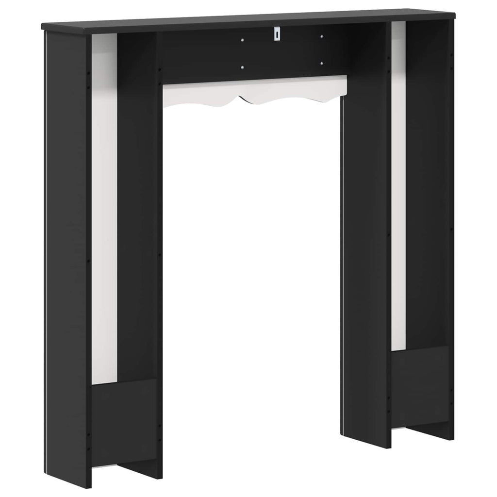 vidaXL Obudowa kominka Czarny 102 x 20 x 102 cm Drewno inżynieryjne
