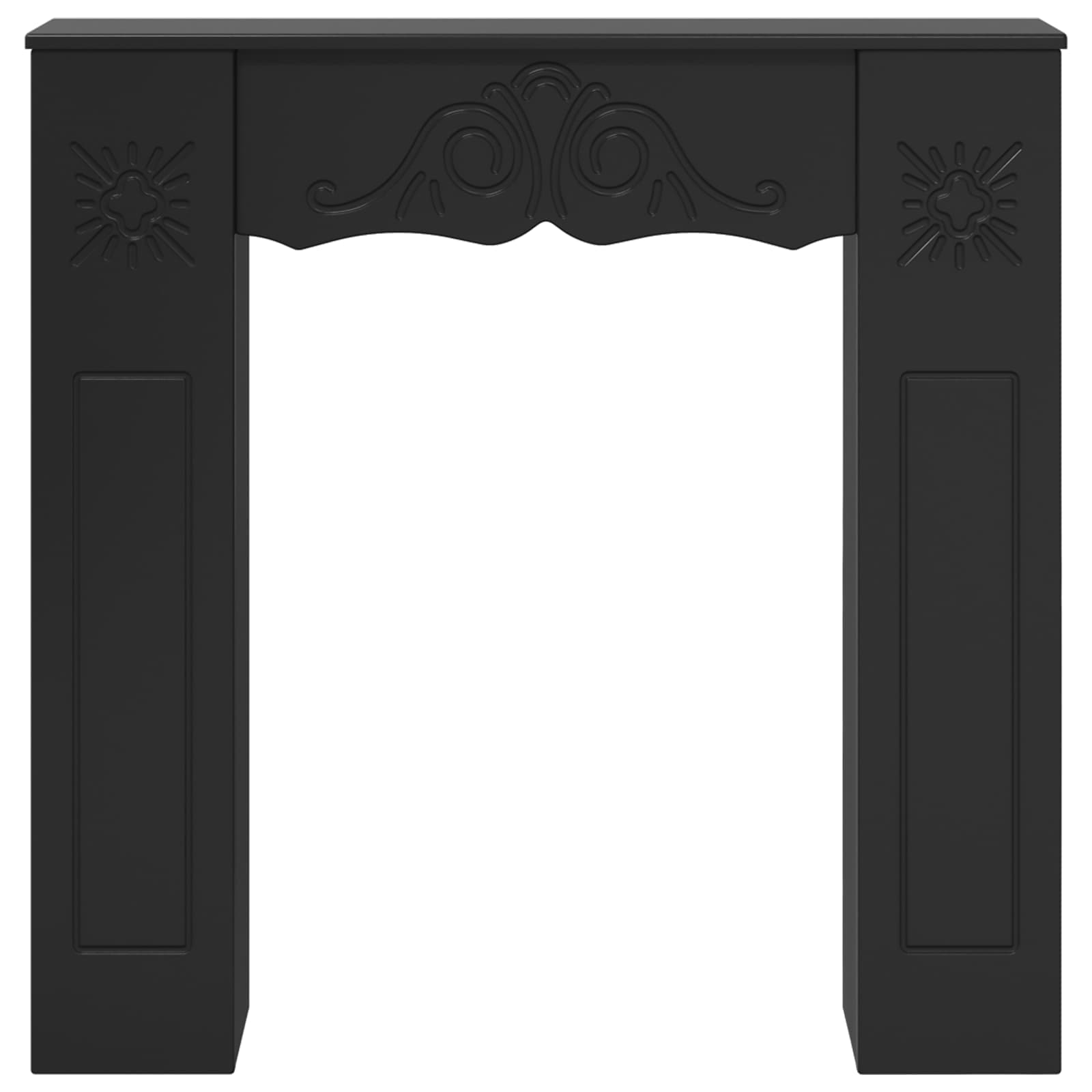 vidaXL Obudowa kominka Czarny 102 x 20 x 102 cm Drewno inżynieryjne