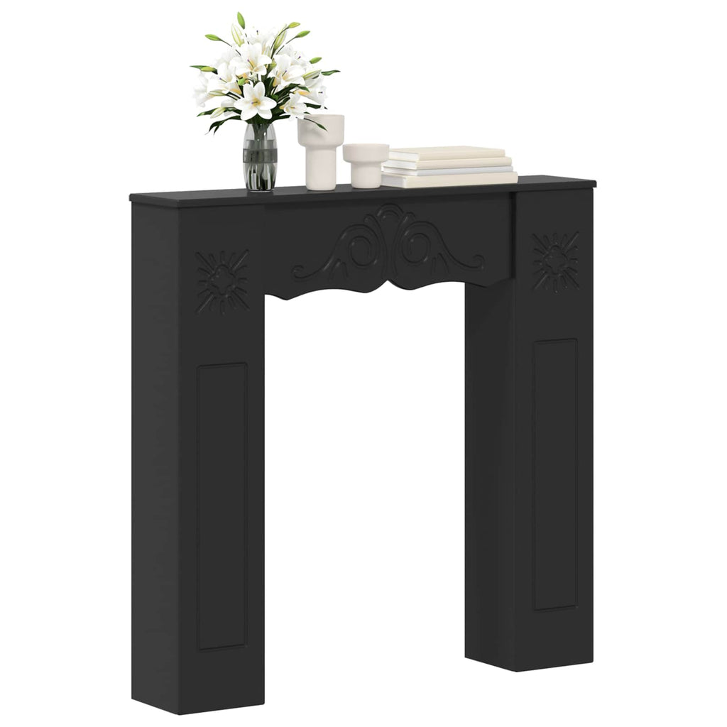 vidaXL Obudowa kominka Czarny 102 x 20 x 102 cm Drewno inżynieryjne