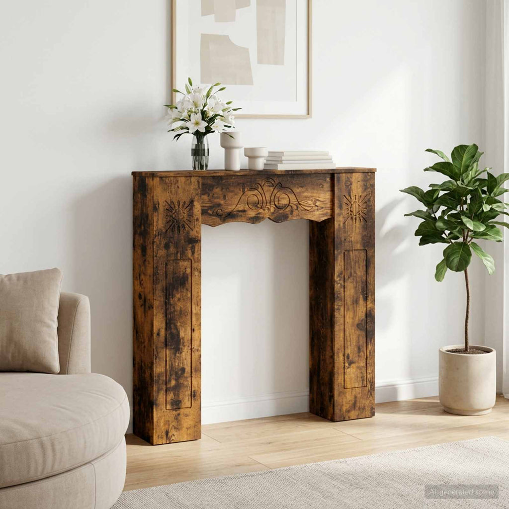 vidaXL Obudowa kominka Dąb wędzony 102 x 20 x 102 cm